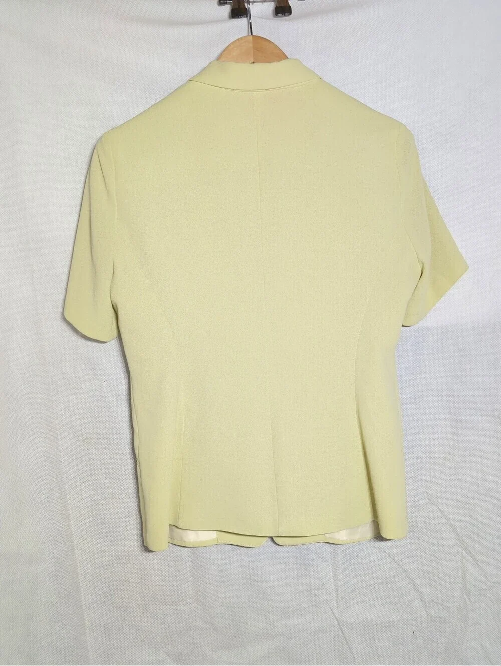 1980s Cue Design Australia Sz 6 /8 Short Sleeve Skirt Set Sage Tinted Cream